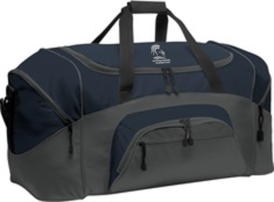 Colorblock Sport Duffel, Navy/Charcoal